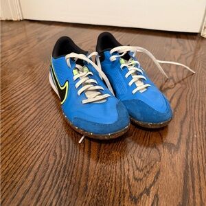 Men’s Nike Tiempo Legend 9  Blue Athletic Shoes with Black and Yellow Accents